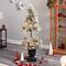 5ft. Pre-Lit Flocked Artificial Christmas Tree in Decorative Urn, White LED Lights